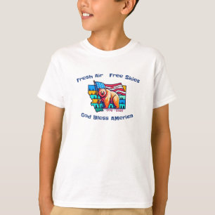 T-shirt Air frais Cieux libres Dieu bénisse l'Amérique Mon