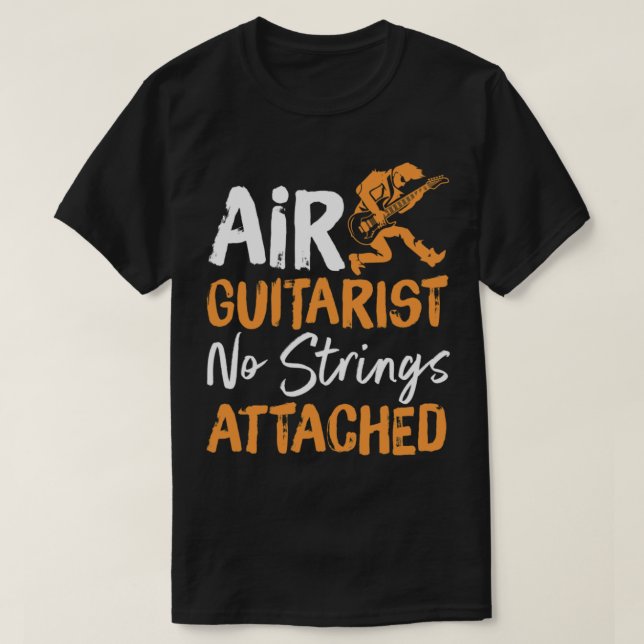 T-shirt Air Guitariste Sans Cordes Attachées Papa Guitare  (Design devant)