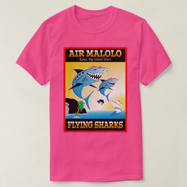 T-shirt Air Malolo Flying Sharks Big Island Tours (Design devant)