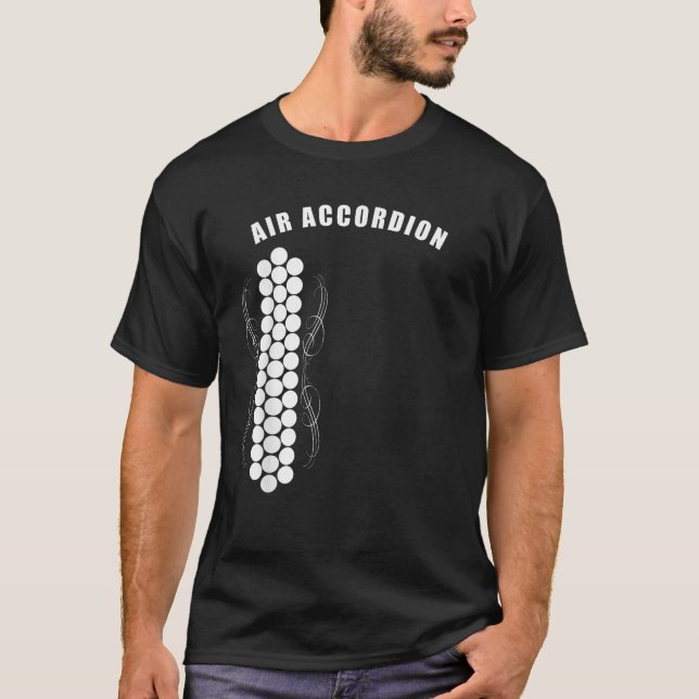 T-shirt Air Mime Invisible Preuve Accordion Musique Imagin (Devant)