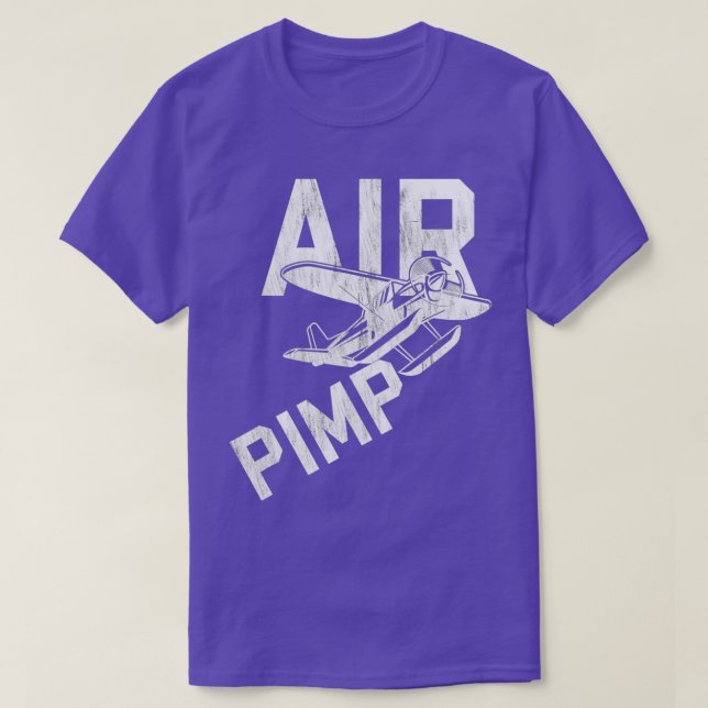 T-shirt Air Pimp Pilot Drôle Distressed (Design devant)
