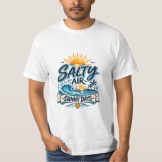 T-shirt Air Salé Journées Ensoleillées Plage Été Typograph