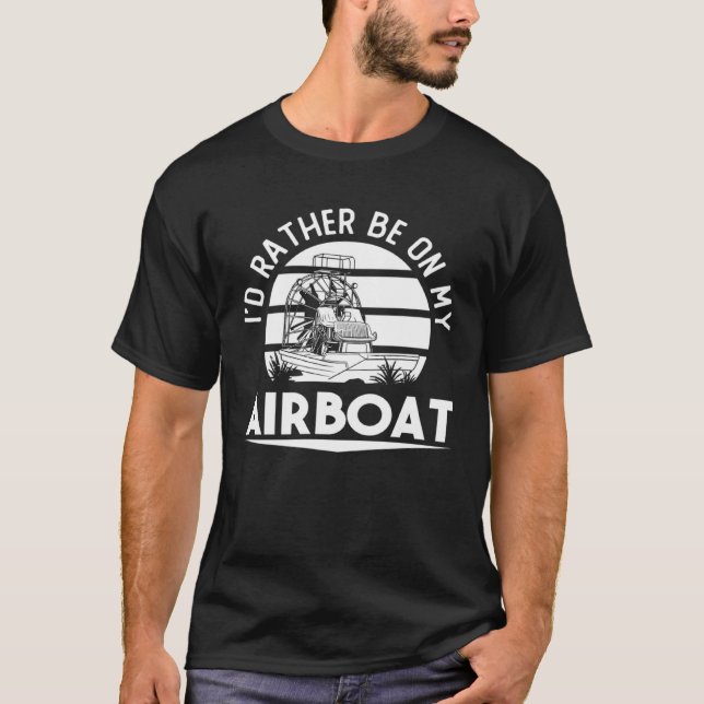 T-shirt Airboat Fanboat Rc Hydroplane Racing Swamp Boat Ri (Devant)