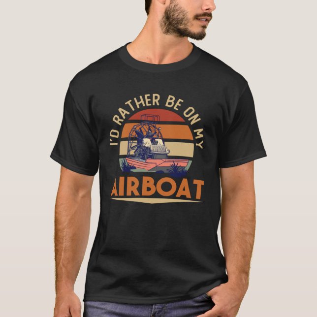 T-shirt Airboat Fanboat Rc Hydroplane Racing Swamp Boat Ri (Devant)