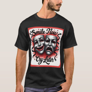 T-shirt Airbrush Smile Maintenant Pleurer Conception Plus
