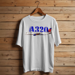 T-shirt Airbus a320 Aéronefs Dessin d'aquarelle