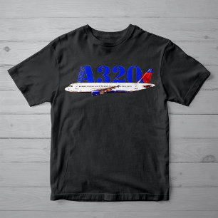 T-shirt Airbus a320 Dessin à l'aquarelle d'avion
