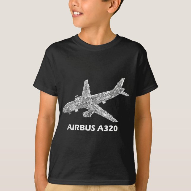 T-shirt Airbus A320 jet airplane cutaway avigi (Devant)