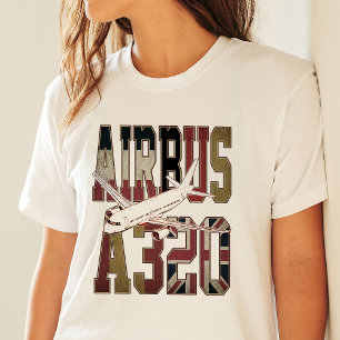 T-shirt Airbus a320 Jetliner. Drapeaux européens vintages
