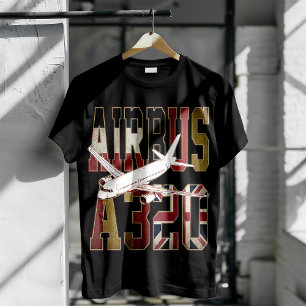 T-shirt Airbus a320 Jetliner. Drapeaux européens vintages