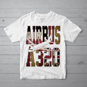 T-shirt Airbus a320 Jetliner. Drapeaux européens vintages
