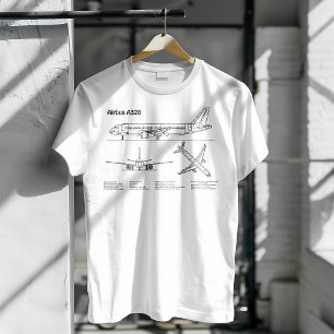 T-shirt Airbus A320 - Plans de dessin de plan d'avion BD