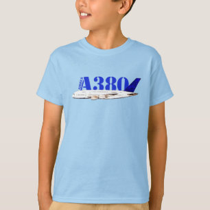 T-shirt Airbus A380 Dessin d'aquarelle d'avion