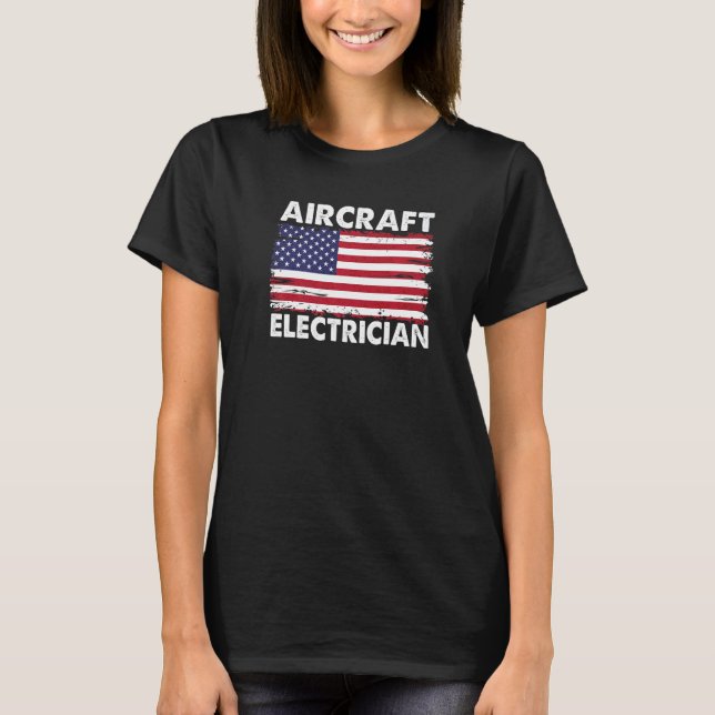 T-shirt Aircraft Electrician For Patriotic Usa Distressed  (Devant)