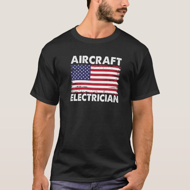 T-shirt Aircraft Electrician For Patriotic Usa Distressed  (Devant)