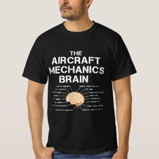 T-shirt Aircraft Mechanics Brain Funny Airplane Helicopter