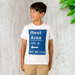T-shirt Aire de repos 400m à gauche Panneau de signalisati