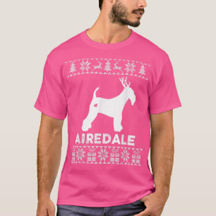 T-shirt Airedale Amoureux des chiens Noël Reindeer Noël la