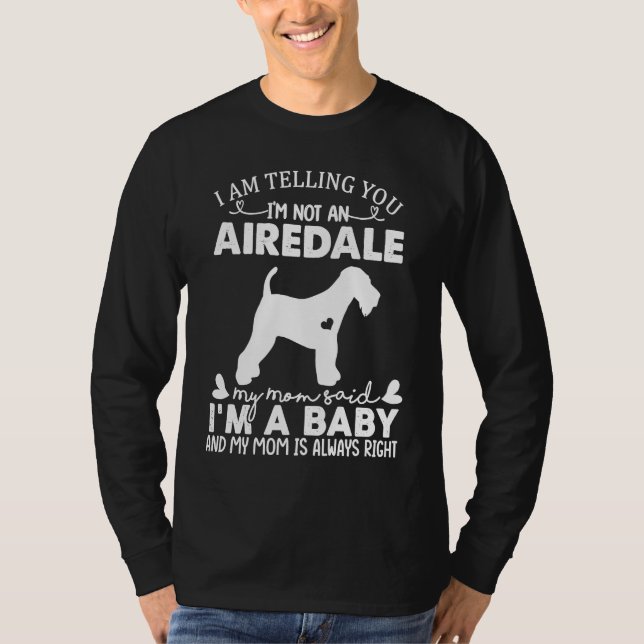 T-shirt Airedale Dog   For Women Mom Mama Baby Dog (Devant)
