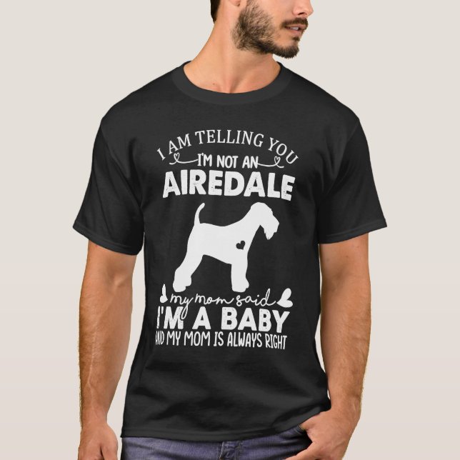 T-shirt Airedale Dog   For Women Mom Mama Baby Dog (Devant)