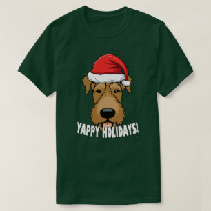 T-shirt Airedale Terrier Amoureux des chiens de Noël Puppy