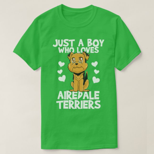 T-shirt Airedale Terrier Amoureux des chiens Kawaii (Design devant)