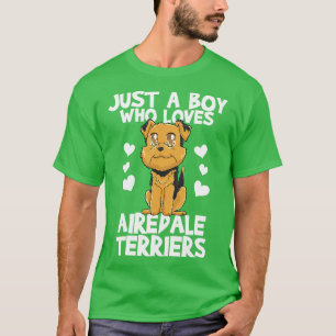 T-shirt Airedale Terrier Amoureux des chiens Kawaii