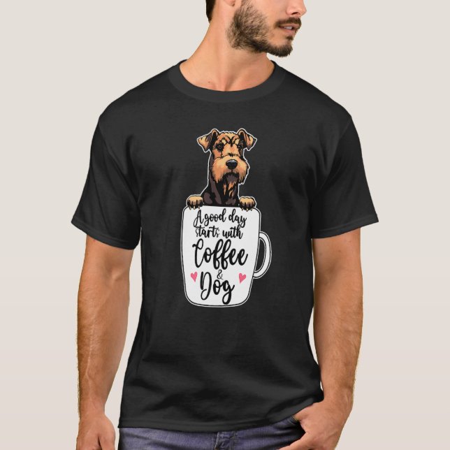 T-shirt Airedale Terrier Chien de café Mug Chien (Devant)