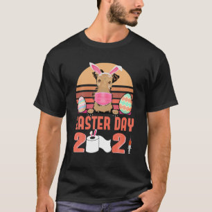 T-shirt Airedale Terrier Chien Visage Masque Oeuf Lapin Pâ
