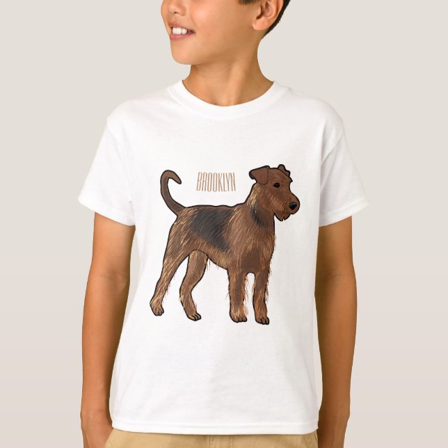 T-shirt Airedale terrier dog cartoon (Devant)