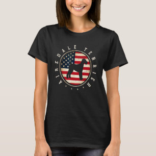 T-shirt Airedale Terrier Drapeau Usa 4 Juillet Chien Maman