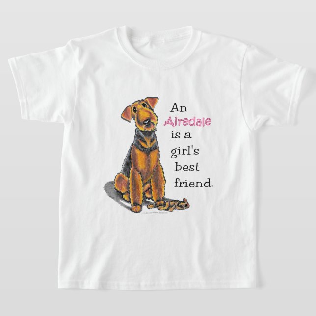 T-shirt Airedale Terrier Girls Meilleur Ami (Poser)