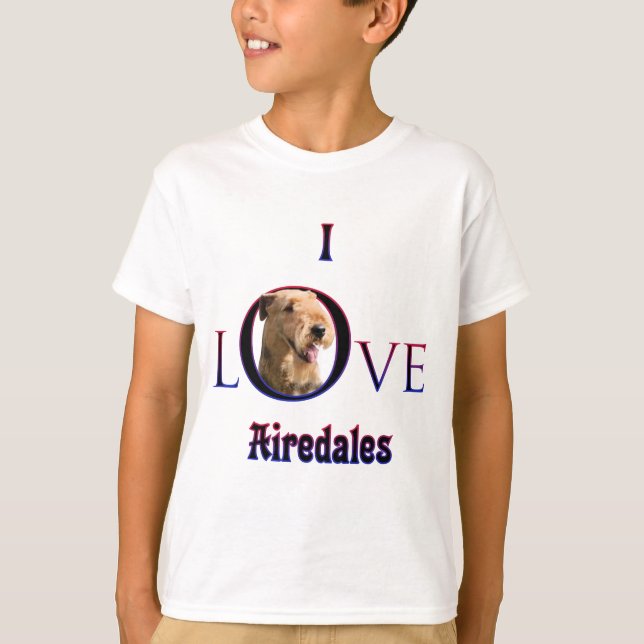 T-shirt Airedale Terrier I Love (Devant)