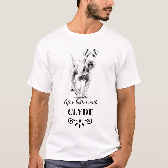 T-shirt Airedale Terrier Life est meilleur Nom de chien pe (Devant)