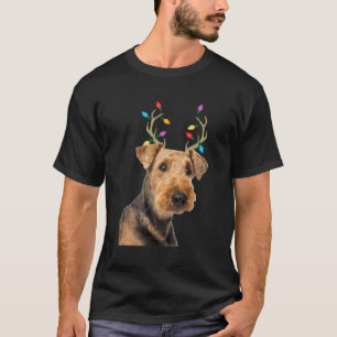 T-shirt Airedale Terrier Reindeer Chien de Noël