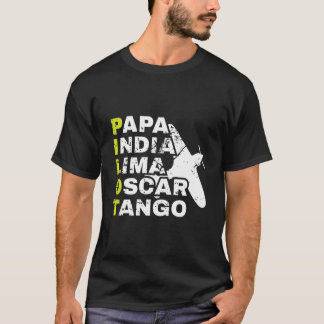 T-shirt Airplane Pilot Phonetic Alphabet Papa India Lima O