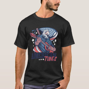 T-shirt airs américains guitare aigle musique etats-unis