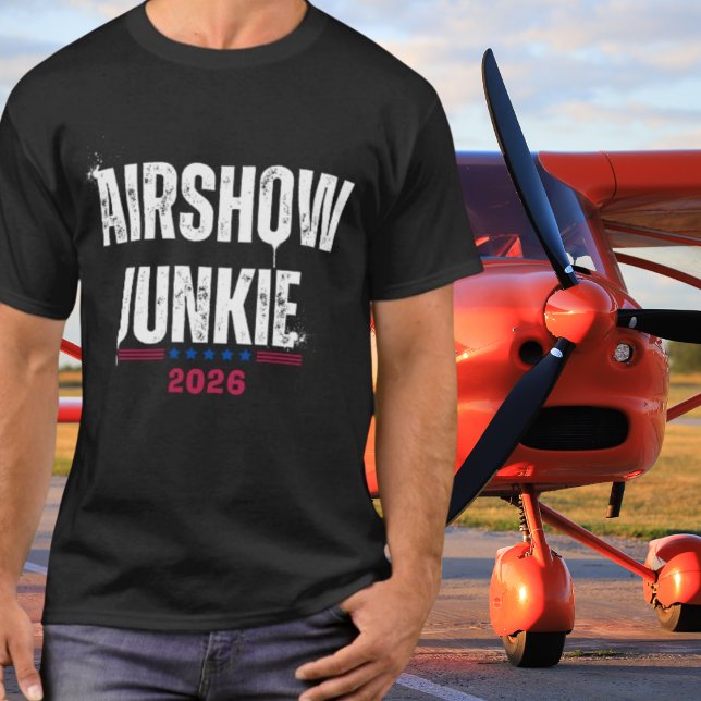 T-shirt "AIRSHOW JUNKIE" Typographie, Aviation, Année pers (Créateur téléchargé)