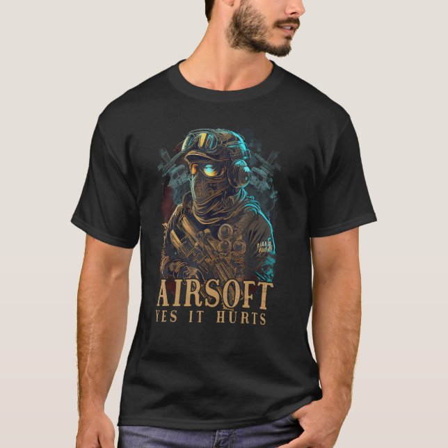 T-shirt Airsoft Paintball Combat Sport Graphic Teesfor Men (Devant)