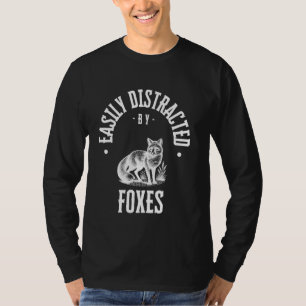 T-shirt Aisément distrait par les renards, drôle de renard