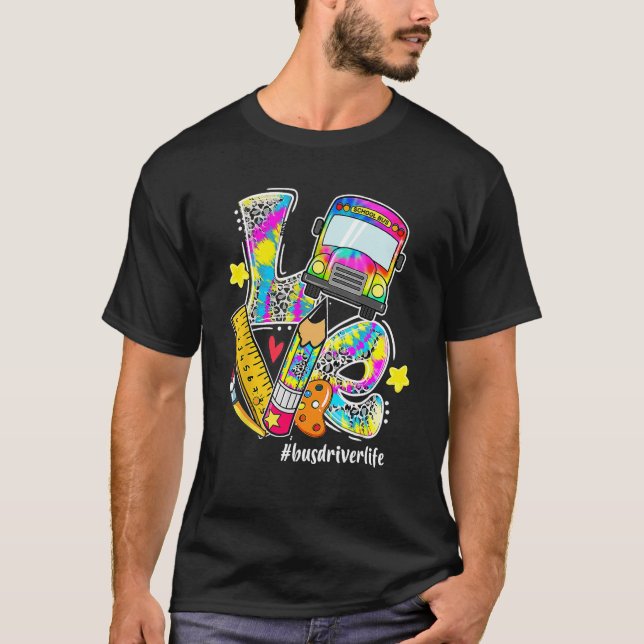 T-shirt AIVE Apple Tie Dye Bus Driver Life Back School (Devant)