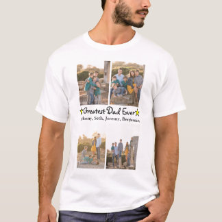 T-shirt Ajouter 4 Collage photo Plus grand papa jamais Fêt