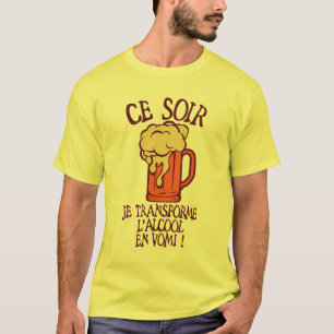 T-shirt ajouter age transforme alcool vomi anniversaire
