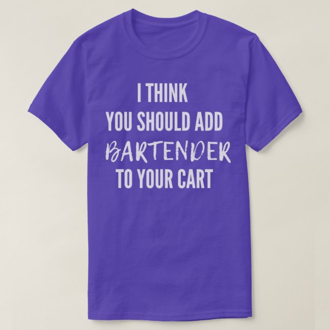 T-shirt Ajouter au barman de panier (Design devant)