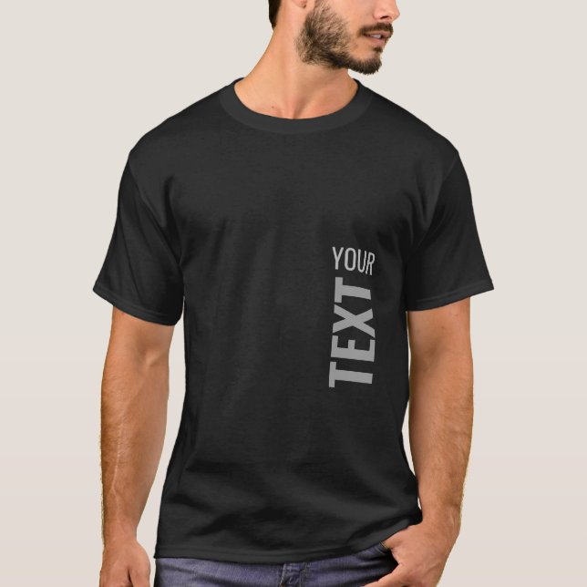 T-shirt Ajouter du texte ici Modèle noir de base pour homm (Devant)