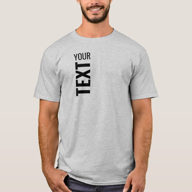 T-shirt Ajouter du texte ici Modèle tendance Gris de base  (Devant)