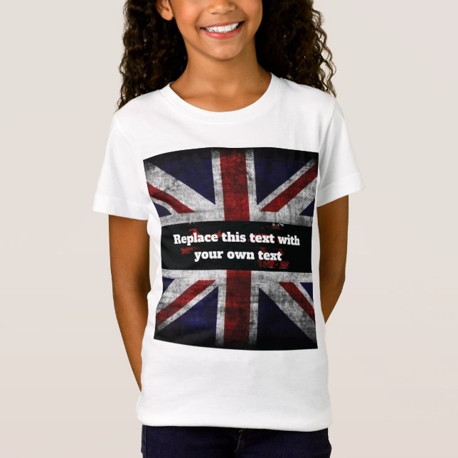 T-Shirt Ajouter du texte sur le drapeau anglais Jeu d'orei (Devant)