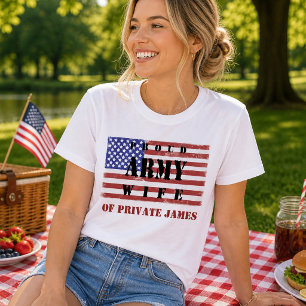 T-shirt Ajouter le nom de votre mari Fier Armée Femme Chem