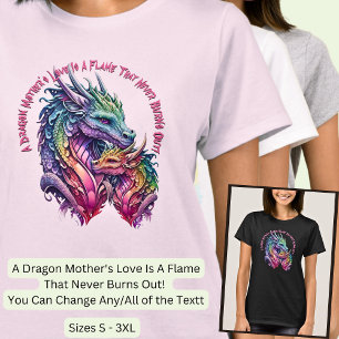 T-shirt Ajouter le nom Texte, mère et bébé Dragon