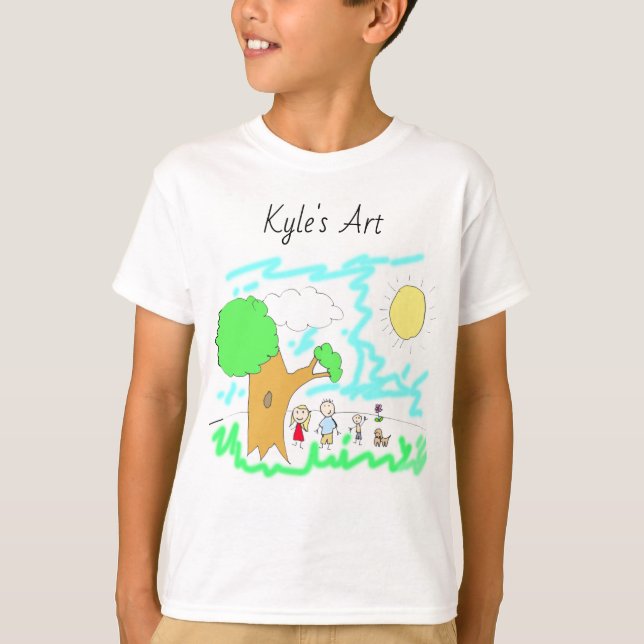 T-shirt Ajouter l'oeuvre de votre enfant à cette chemise (Devant)